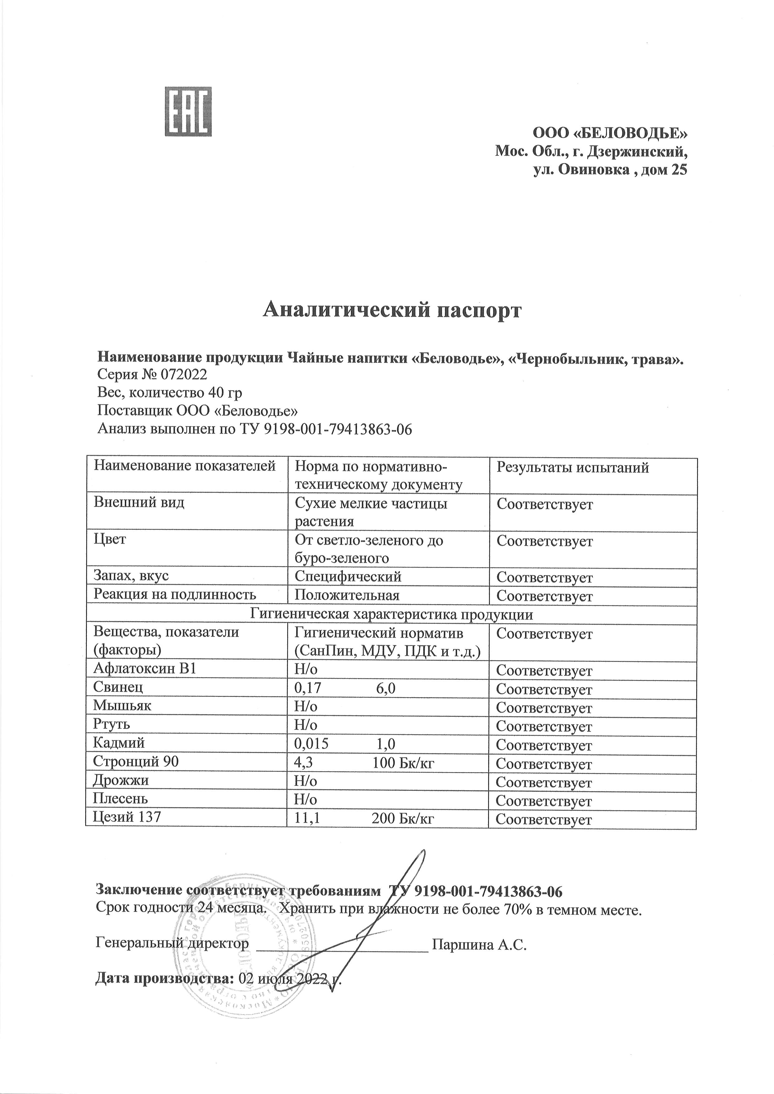 Паспорт №072022